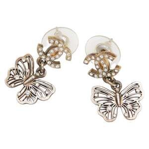 Chanel Cc Logo Stud Butterfly Earrings #215636C78B